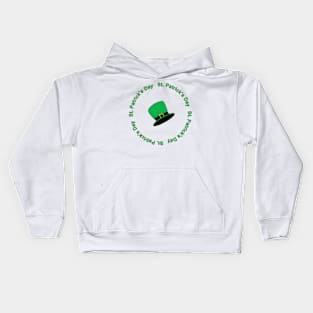 Green hat to celebrate saint patrick's day Kids Hoodie